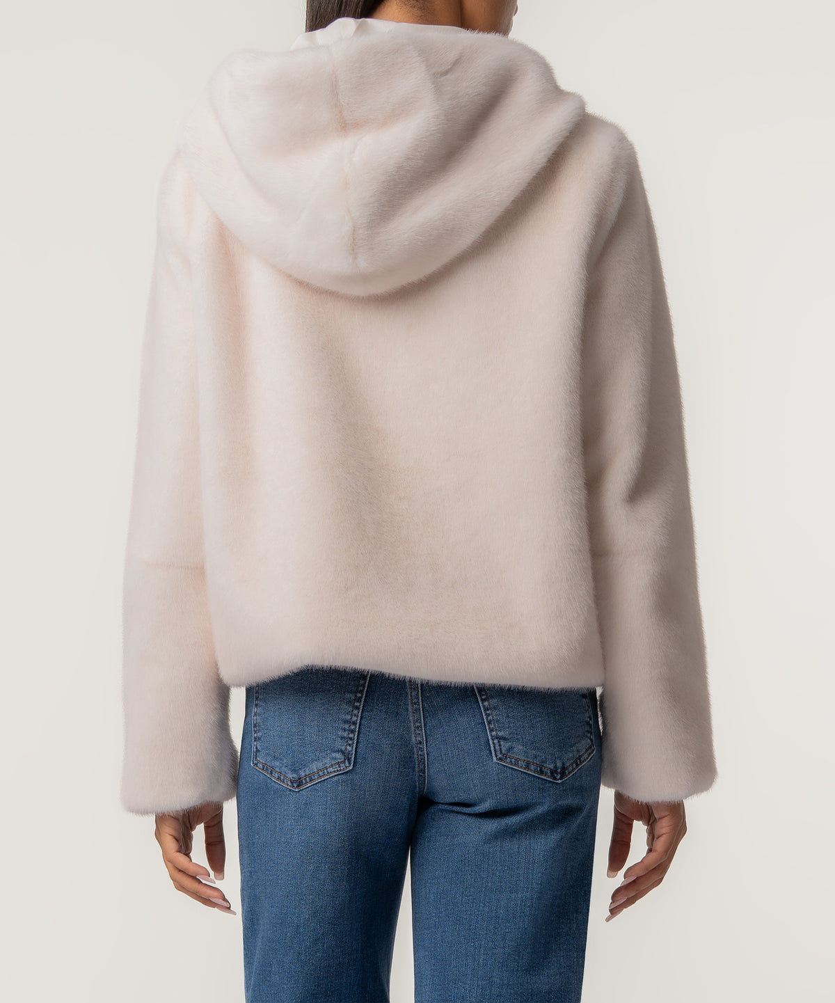 Saskia Faux Fur Jacket in Ivory