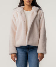 Saskia Faux Fur Jacket in Ivory