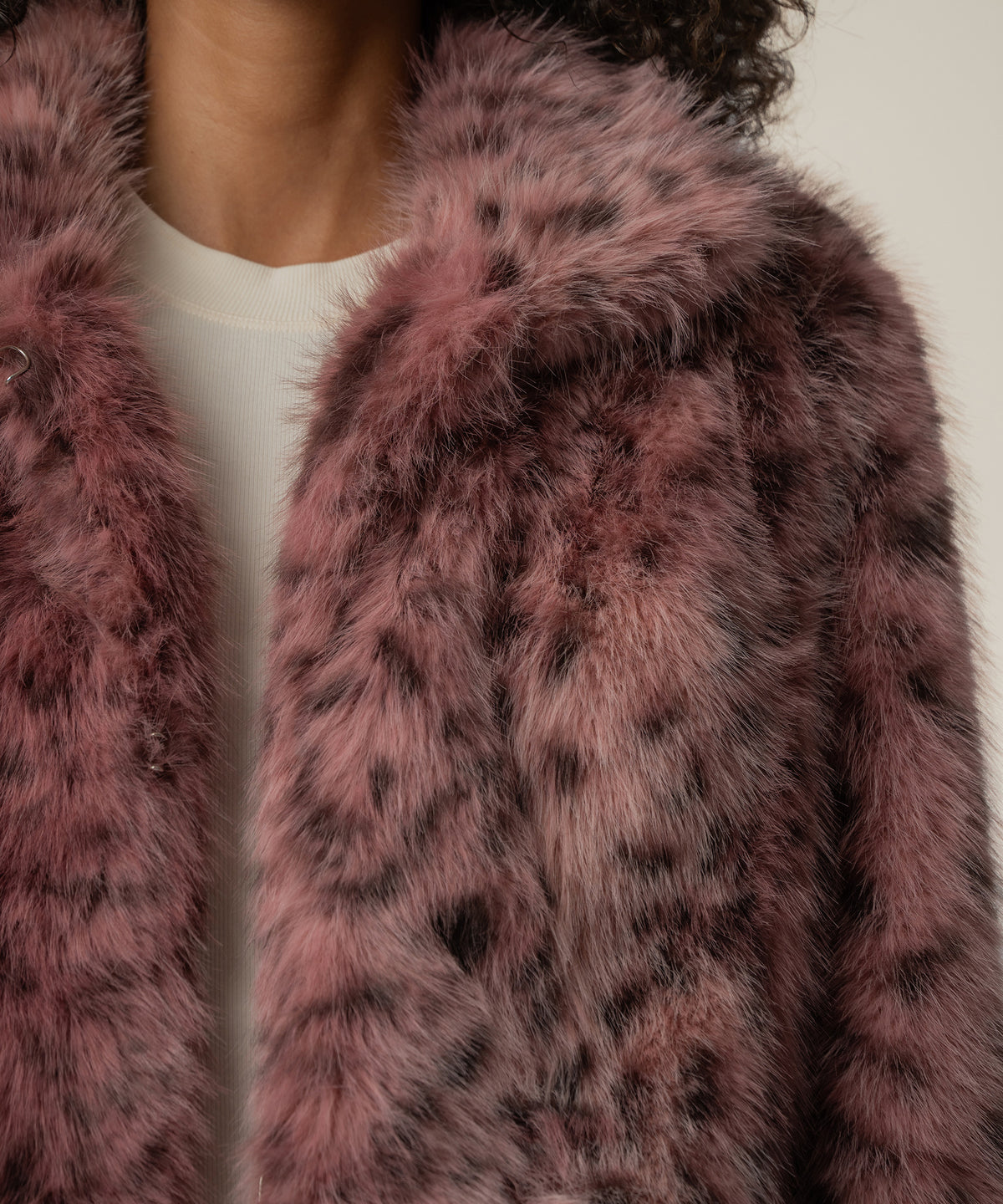 Paris Faux Fur Coat, Exclusive in Rhubarb