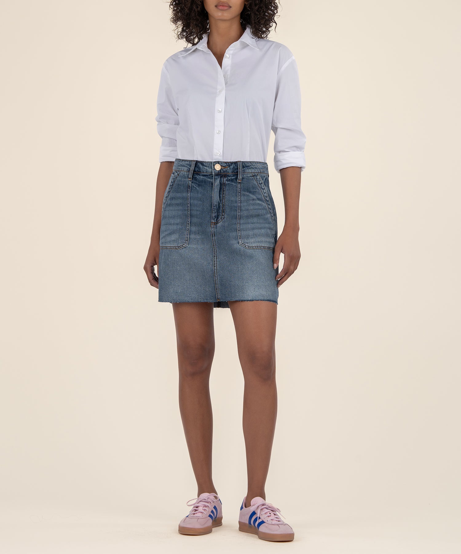 GOOD GRIEF! Chino skirt + suspenders beige 98% cotton, 2