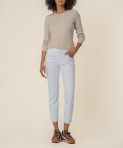 Amy Mid Rise Crop Straight Leg in Optic White