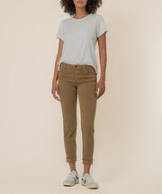 Amy Mid Rise Crop Straight Leg in Wood
