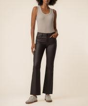 Kelsey Coated High Rise Ankle Flare in Chocolate