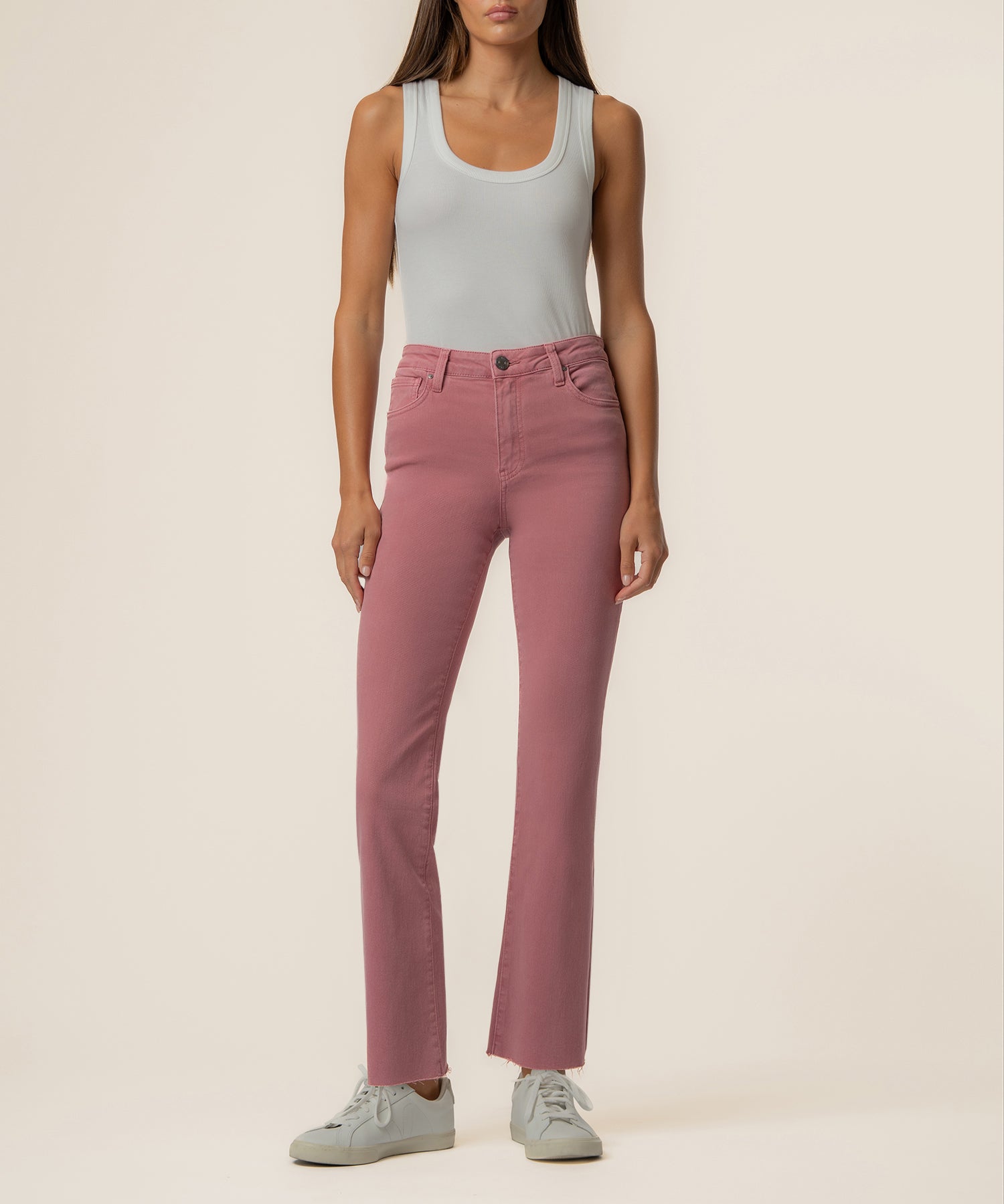 Kelsey High Rise Ankle Flare in Rose Garden