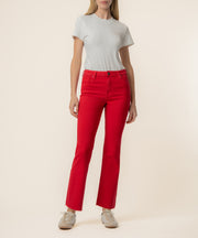 Kelsey High Rise Ankle Flare in Ruby Red