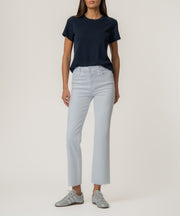 Kelsey High Rise Ankle Flare in Optic White
