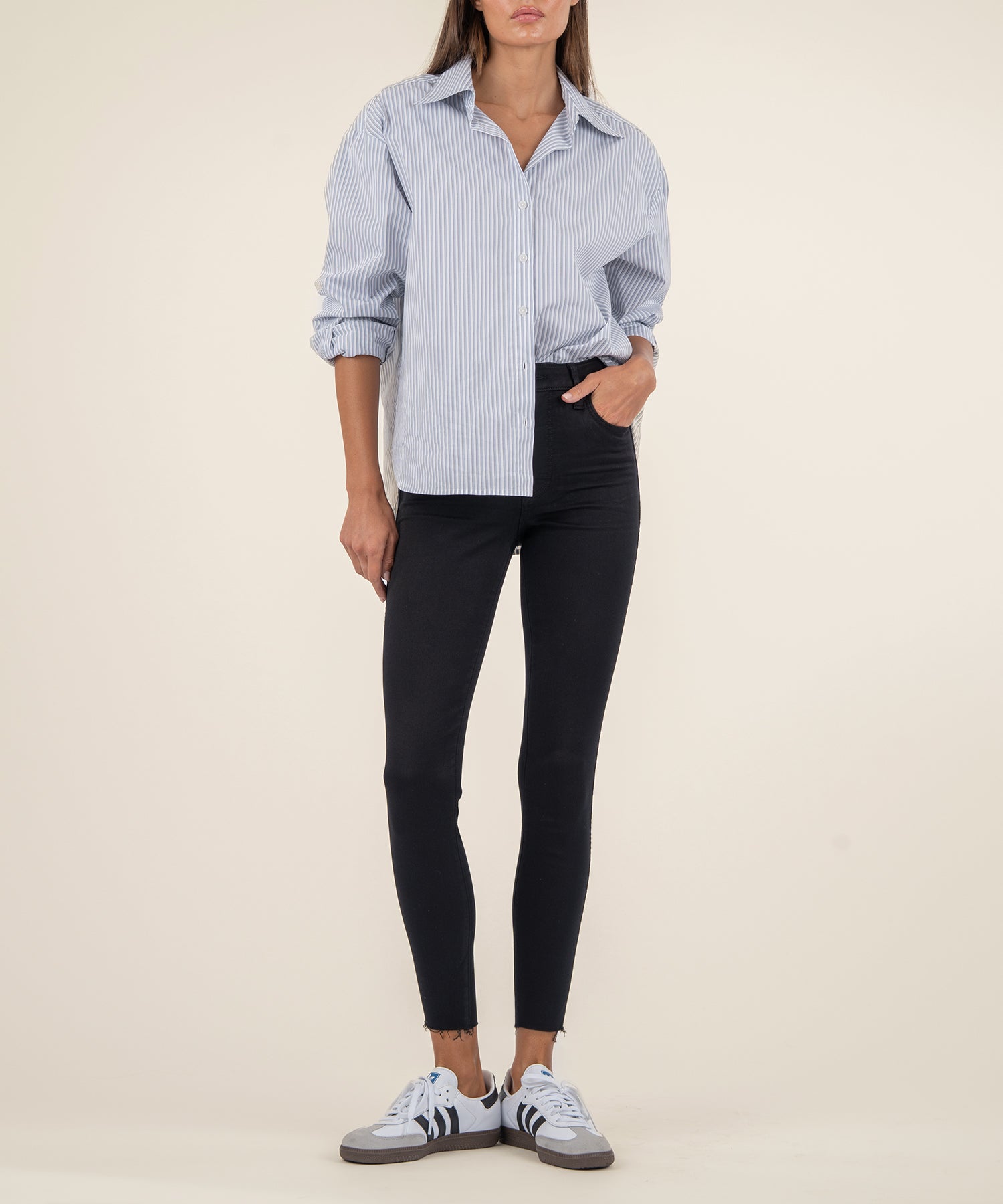 KUT From The Kloth Connie High-Rise Ankle Skinny Jeans For Women – Behave Dark Stone Wash, Stretchy & Comfortable