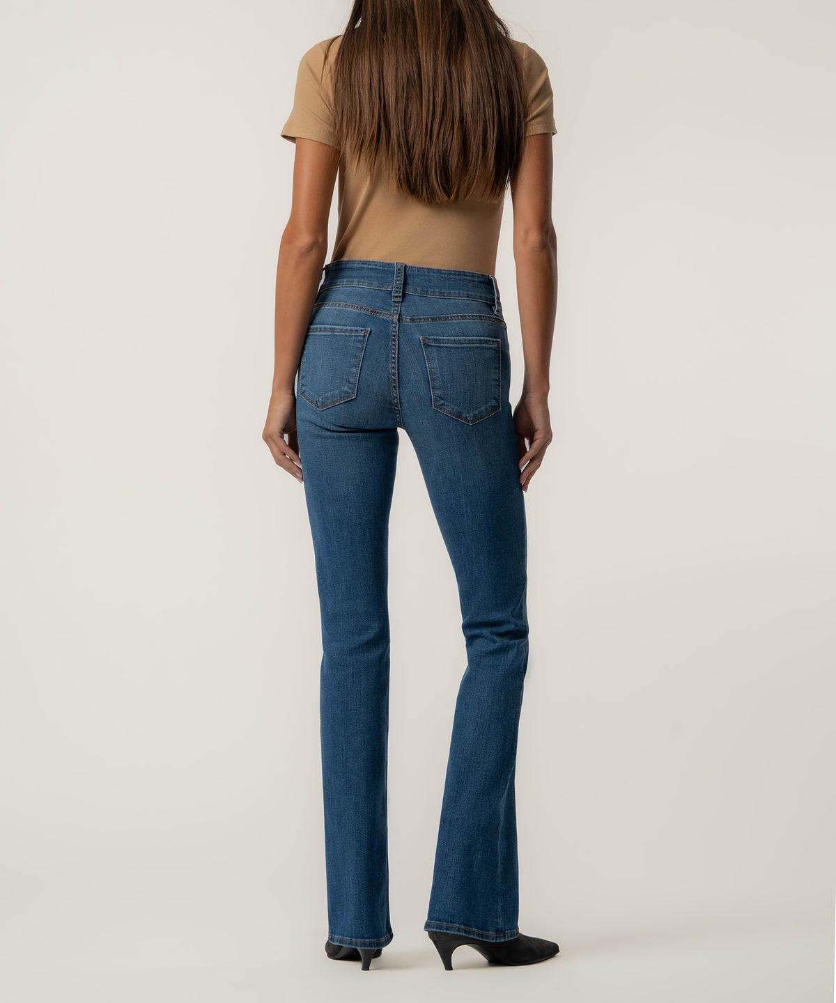 Natalie High Rise Bootcut Wide in Audit Wash