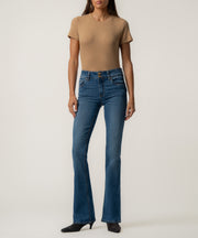 Natalie High Rise Bootcut Wide in Audit Wash