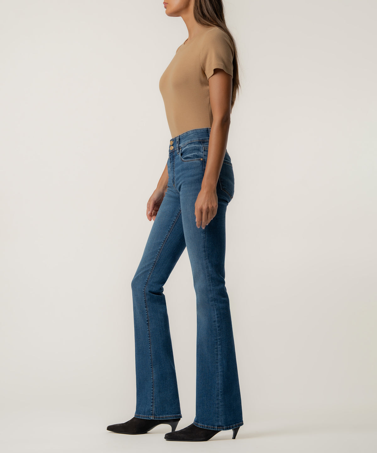 Natalie High Rise Bootcut Wide in Audit Wash