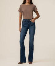 Natalie High Rise Bootcut Short Inseam in Monument Wash
