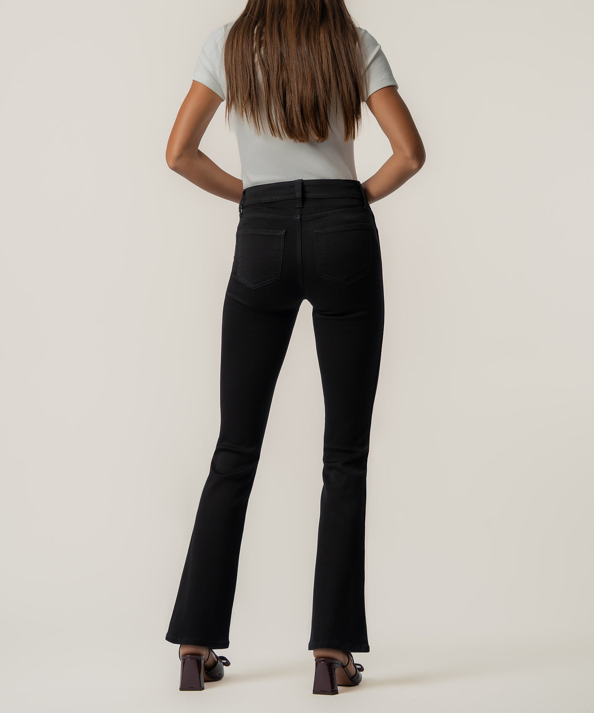 Natalie High Rise Bootcut Short Inseam in Black