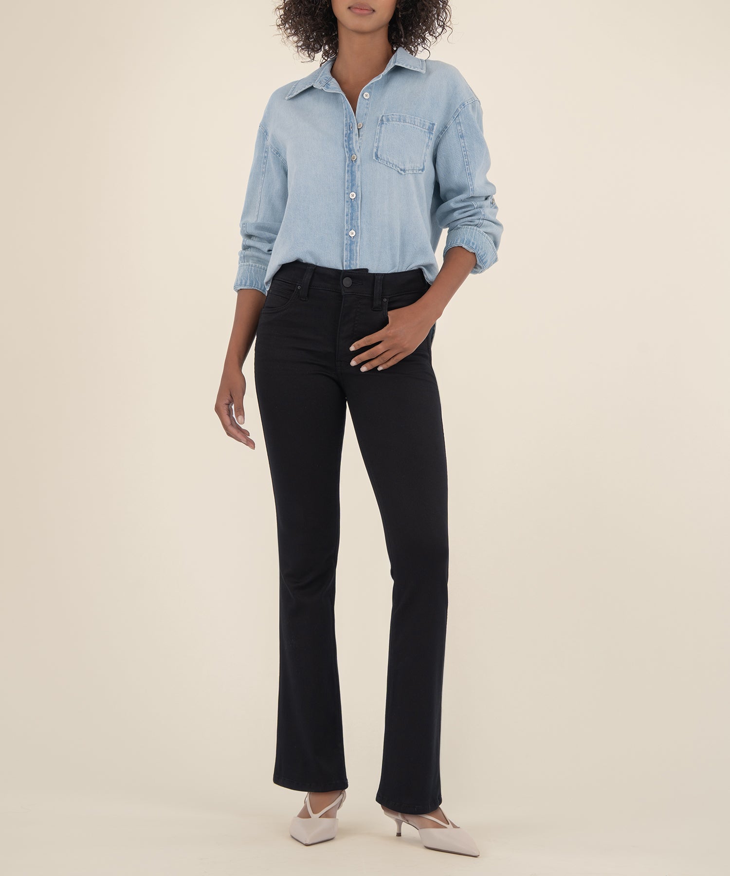 KUT from the Kloth High Rise Natalie Fab Ab Bootcut Jean Black / 0