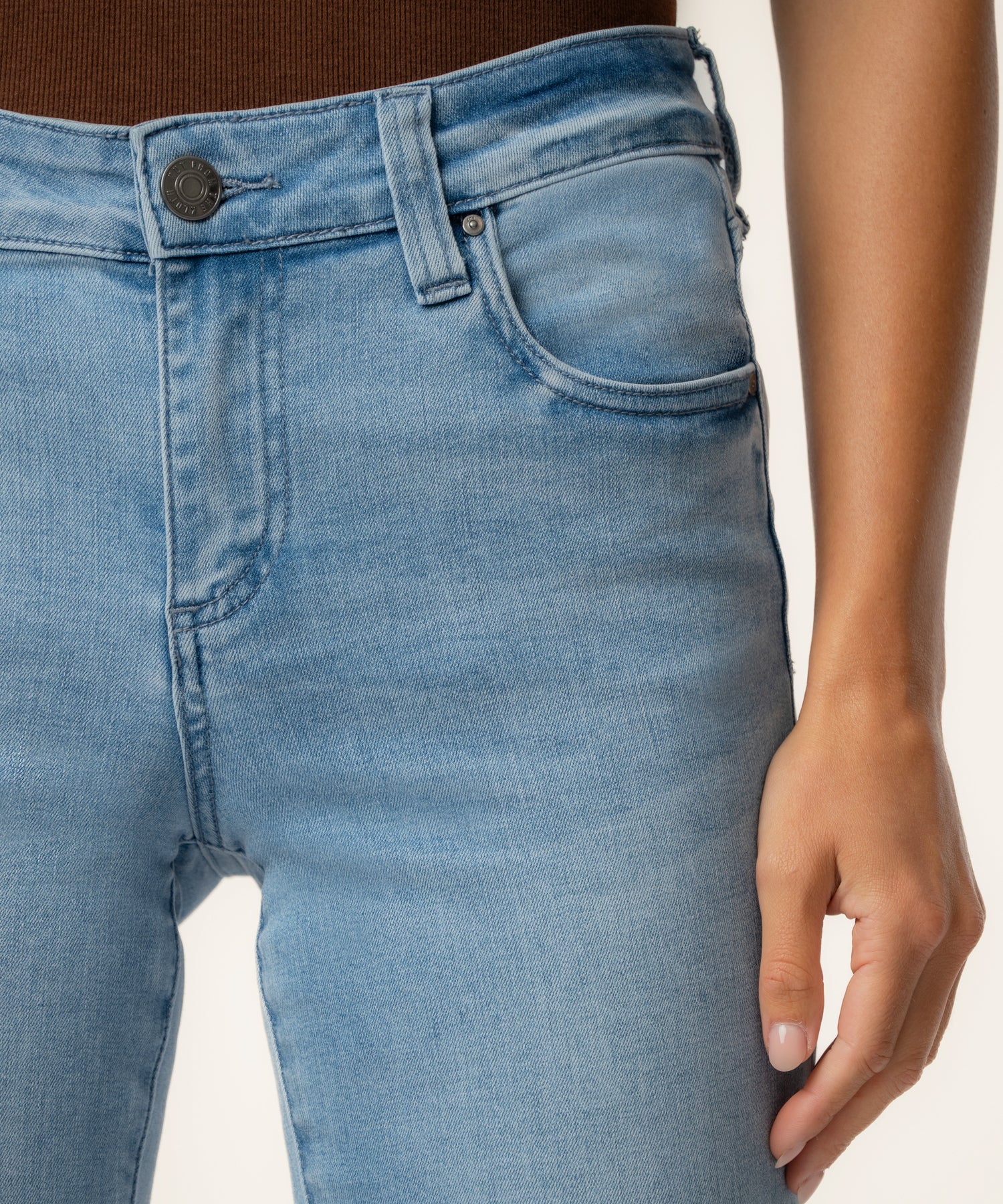 Natalie Mid Rise Flare in Lively Wash