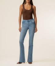 Natalie Mid Rise Flare in Lively Wash