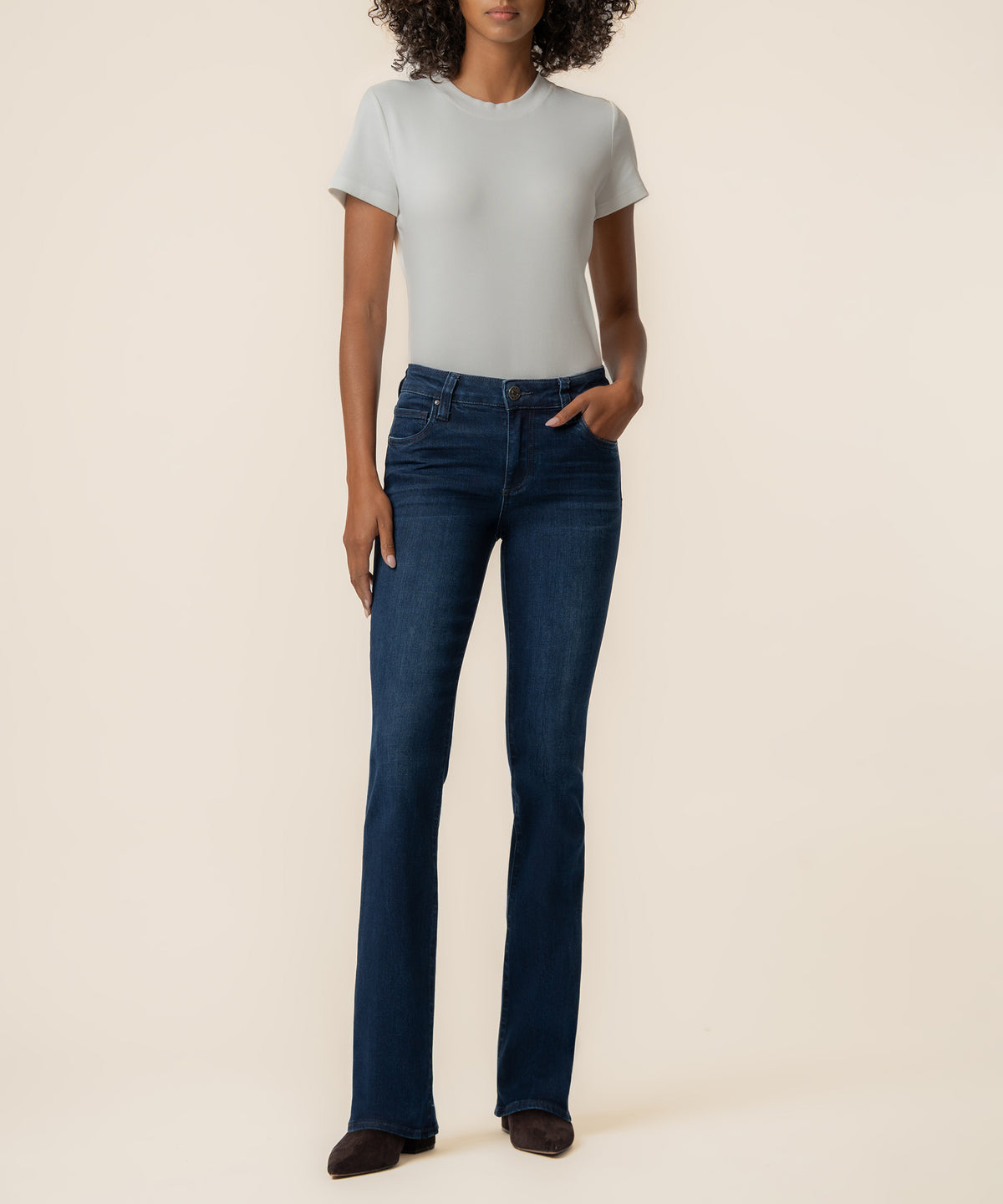 Natalie Mid Rise Flare in Glamour Wash