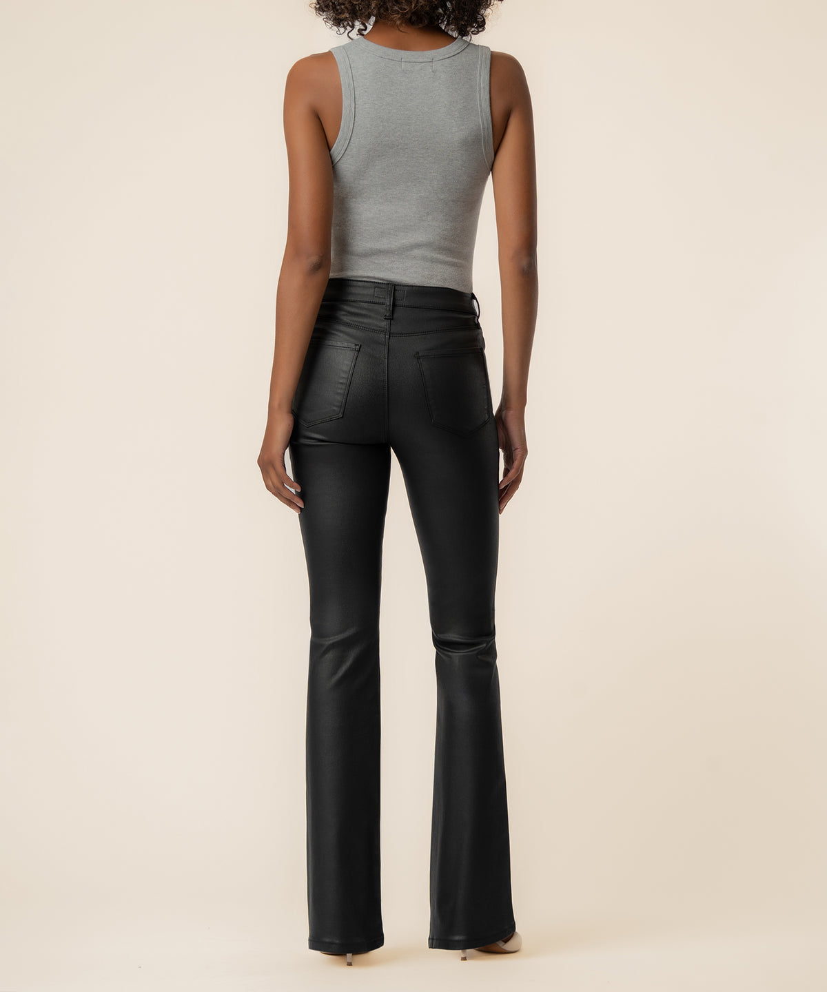 Ana Coated High Rise Flare in Black