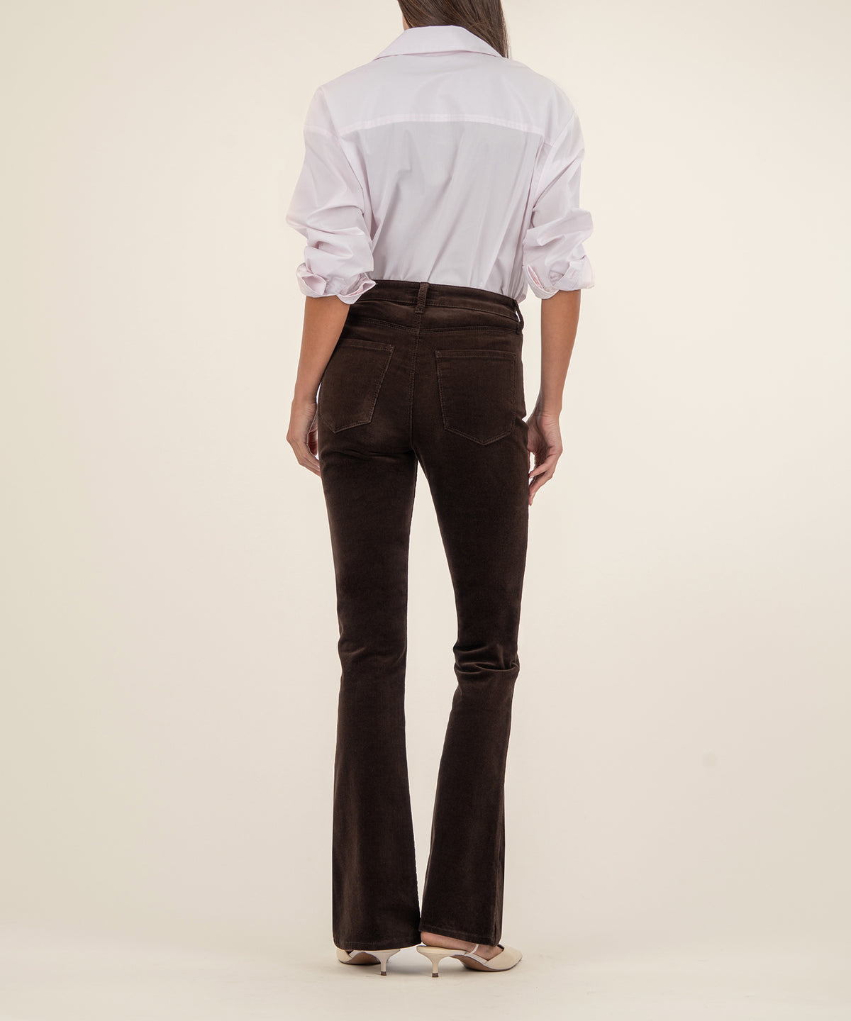 Ana Corduroy High Rise Flare in Brownie