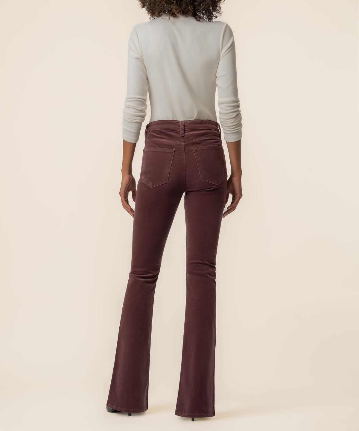 Ana Corduroy High Rise Flare in Mauve