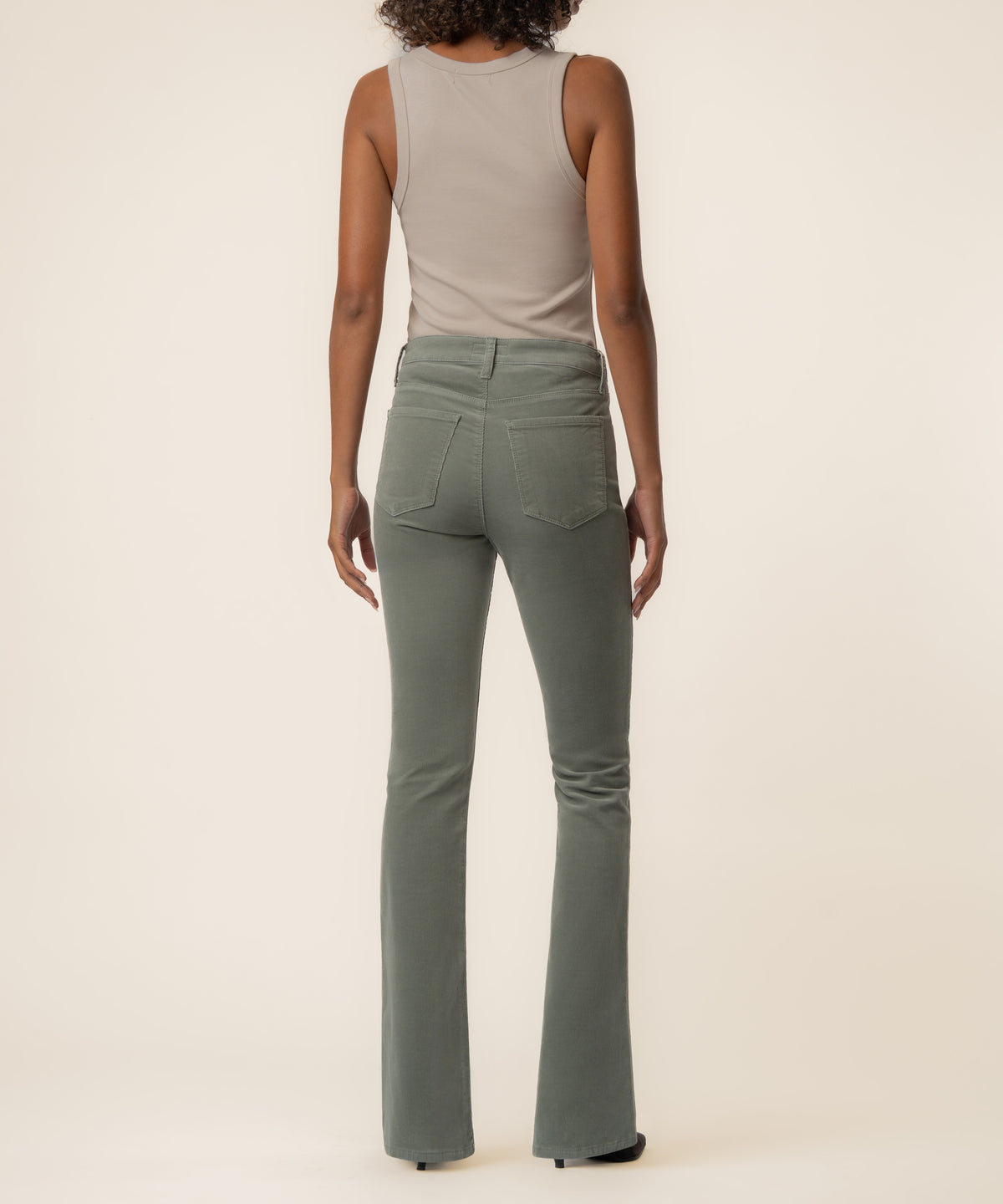 Ana Corduroy High Rise Flare in Sea Star