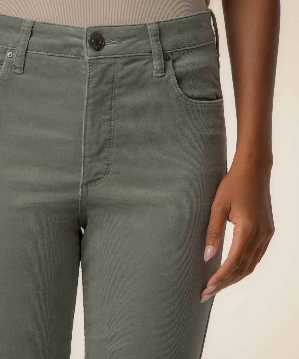 Ana Corduroy High Rise Flare in Sea Star
