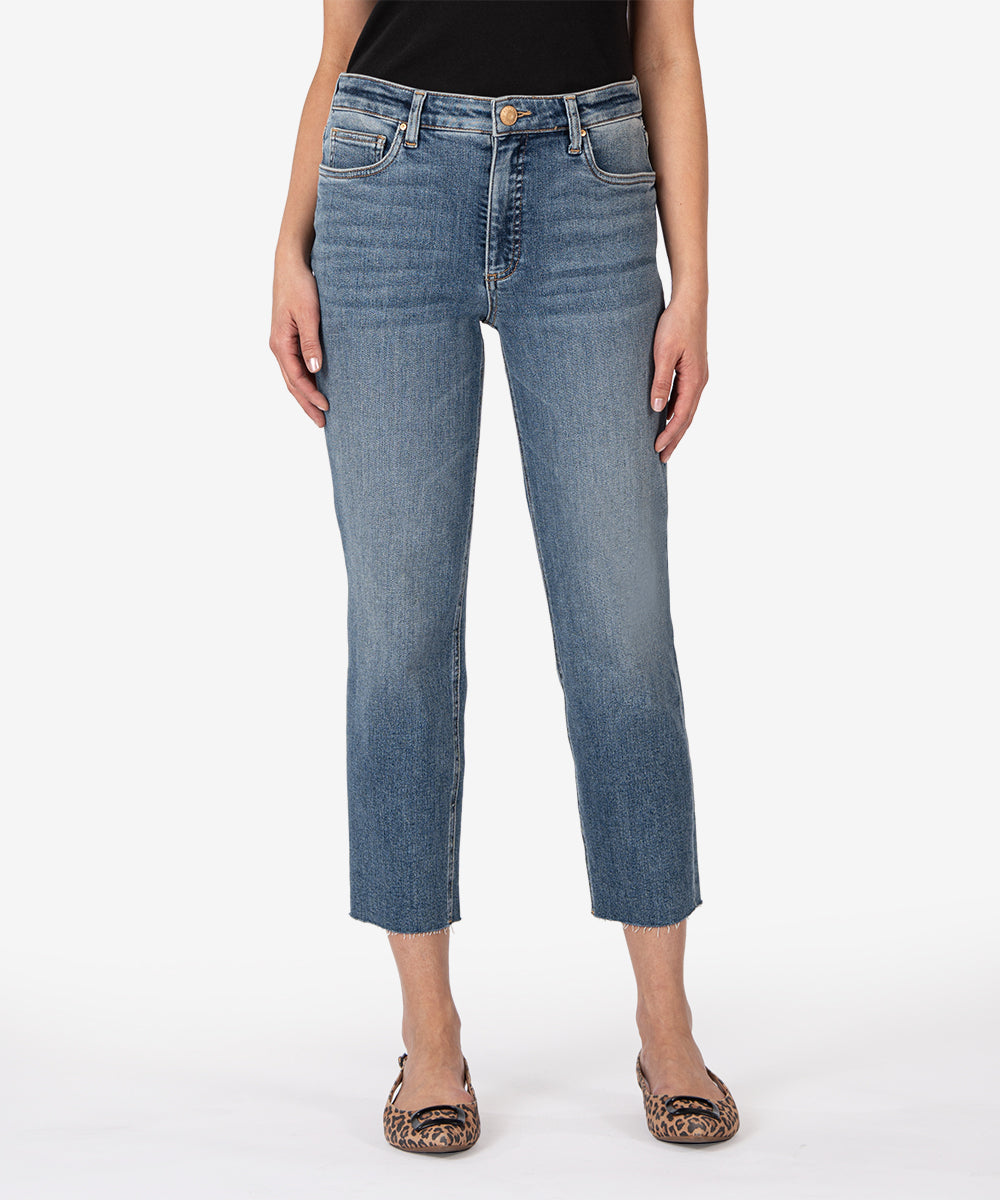 KUT From The Kloth Women's Rachael High Rise Corduroy Jeans - Mom Fit Straight Leg