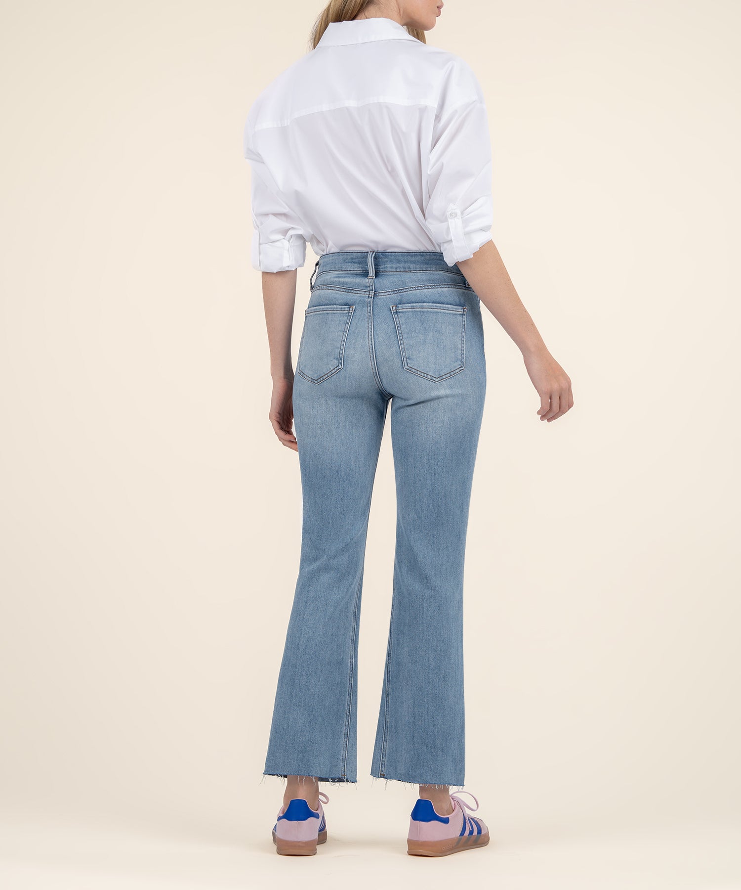 Kelsey High Rise Ankle Flare in Honest Wash
