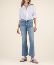 Kelsey High Rise Ankle Flare in Honest Wash