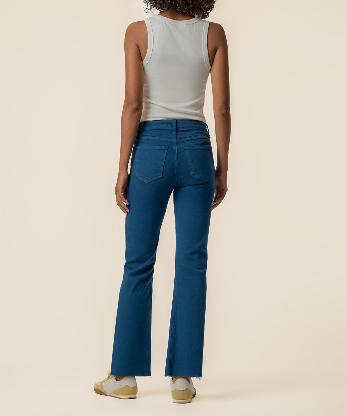 Kelsey Twill High Rise Ankle Flare in Marine Cup