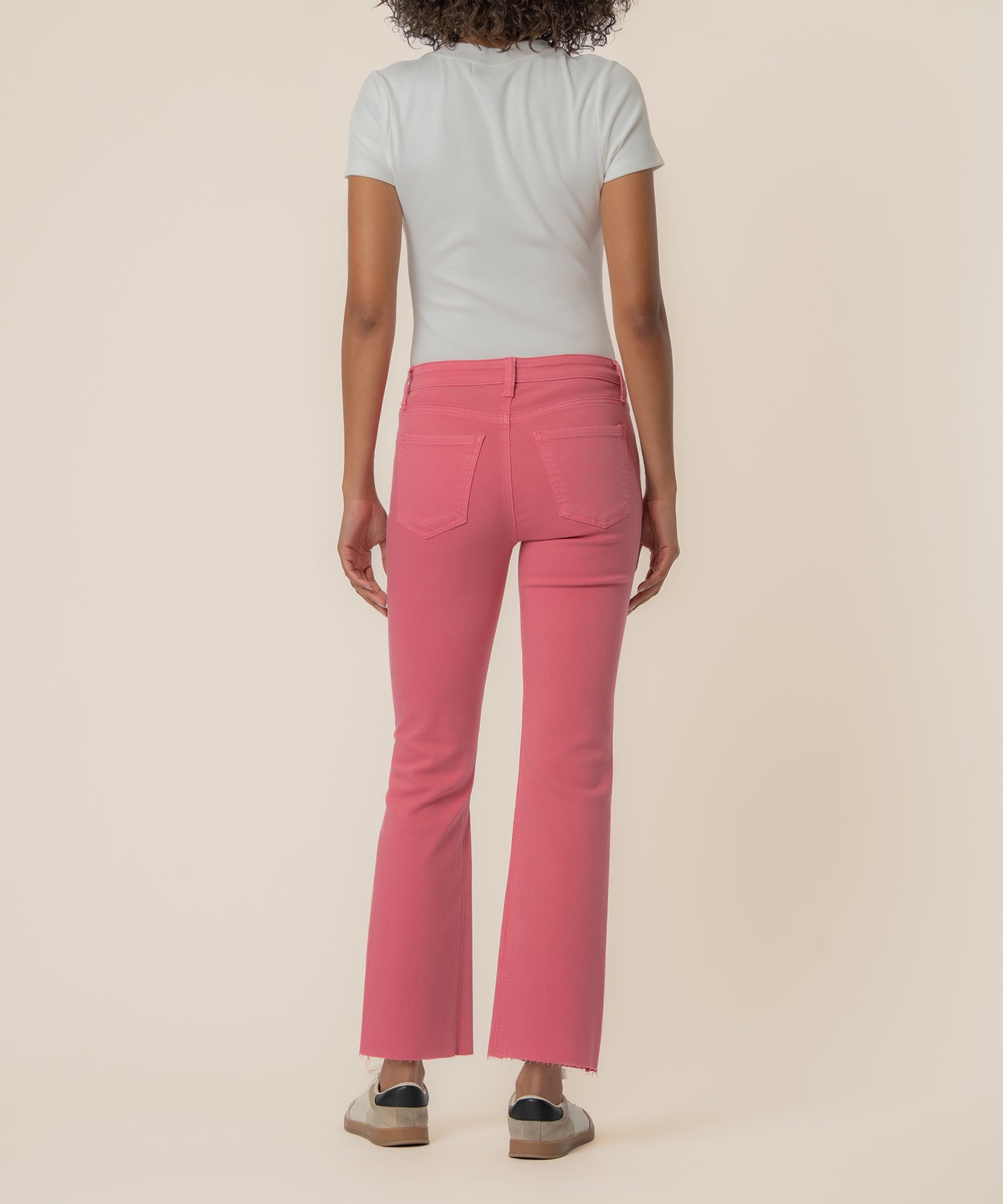 Kelsey High Rise Ankle Flare in Flamingo