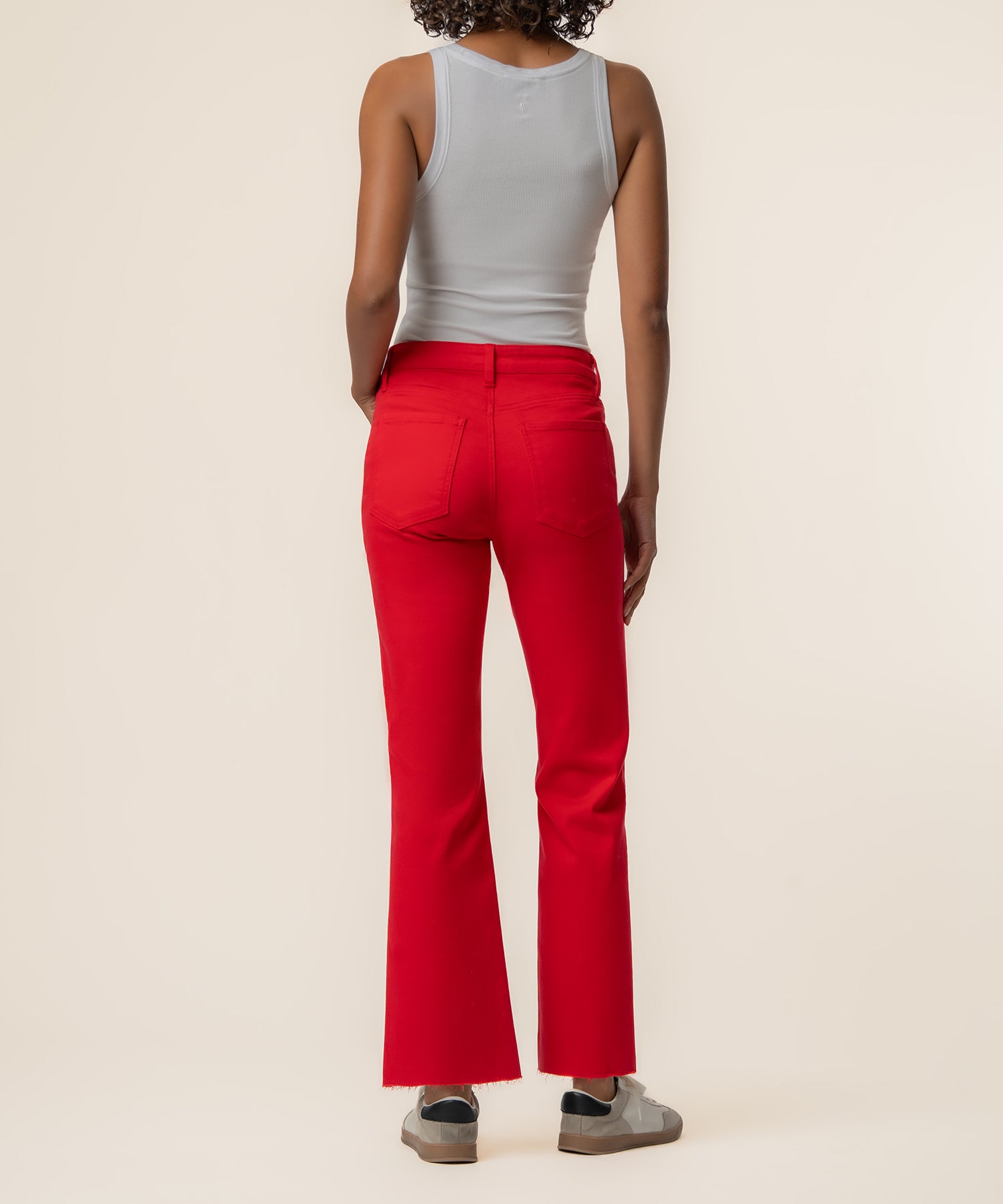 Kelsey Twill High Rise Ankle Flare, Exclusive in Cherry