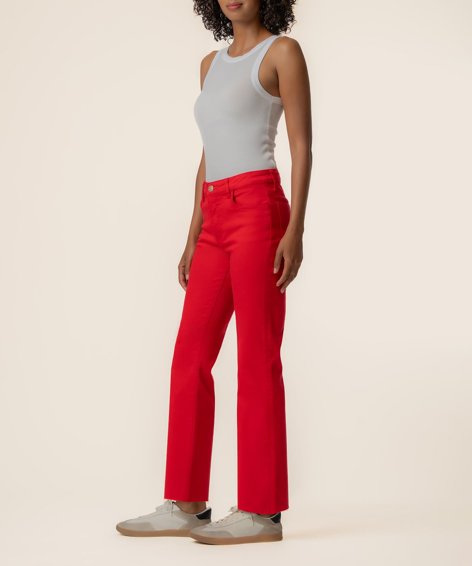 Kelsey Twill High Rise Ankle Flare, Exclusive in Cherry