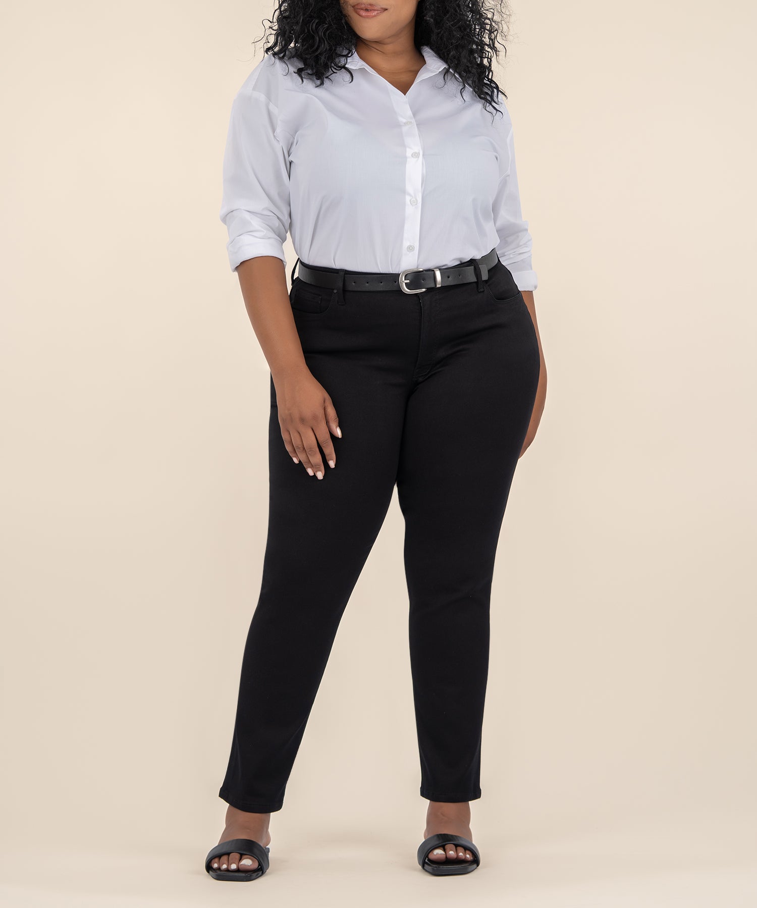 Women's KUT From The Kloth Reese High Waisted Straight Leg Denim Jeans | Black