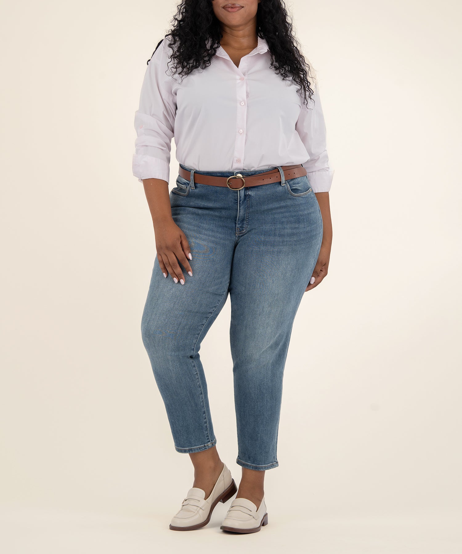 Reese High Rise Ankle Straight, Plus