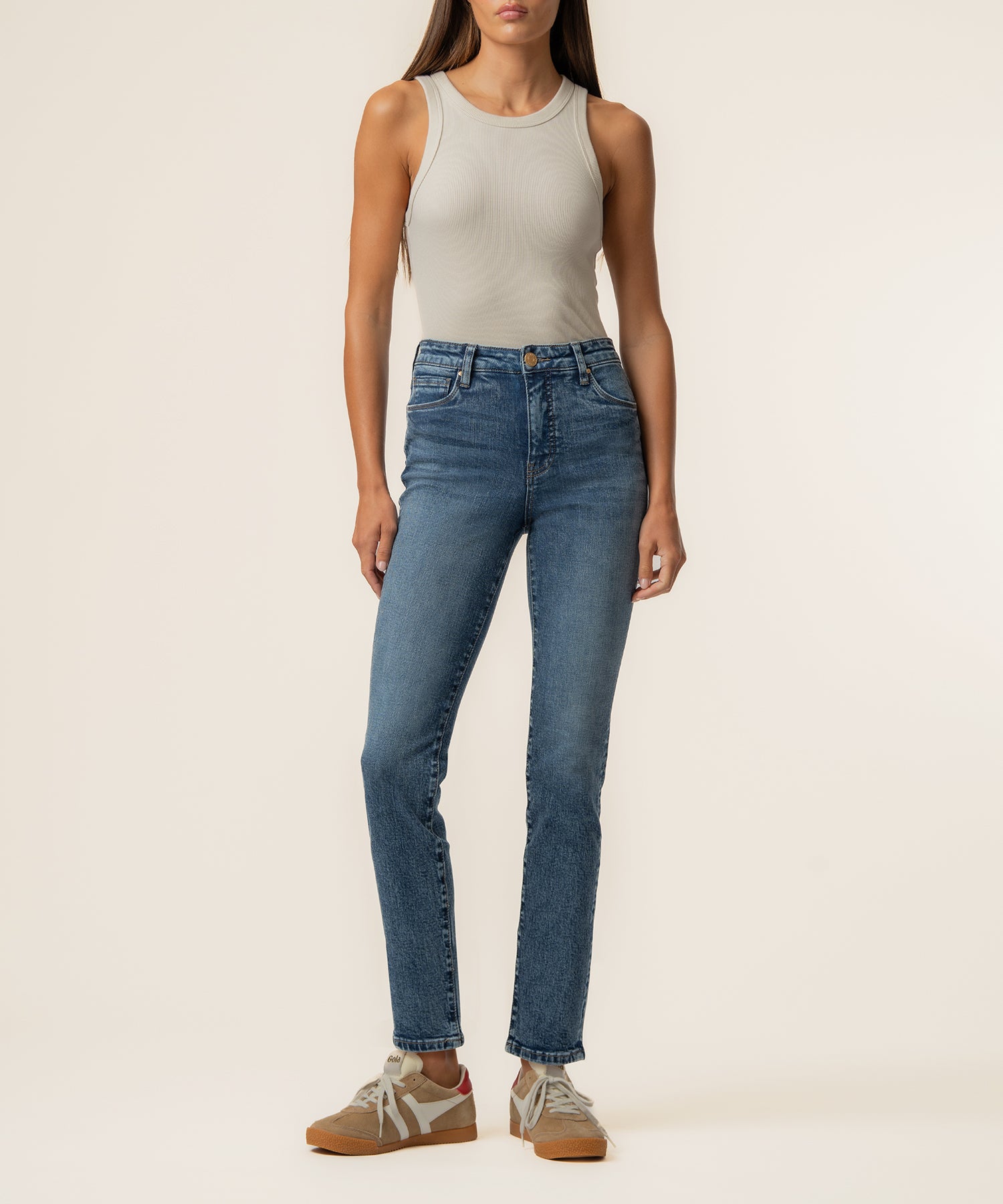 Reese High Rise Ankle Straight in Fresh Wasg