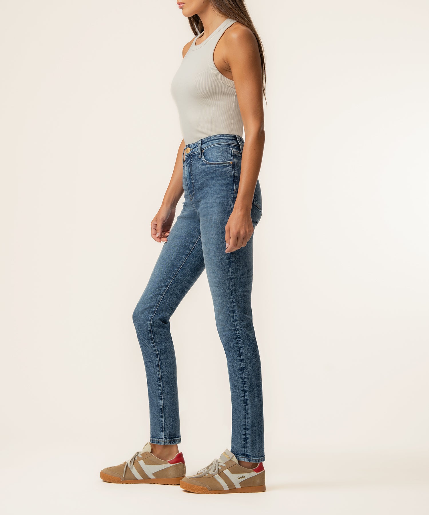 Reese High Rise Ankle Straight in Fresh Wasg