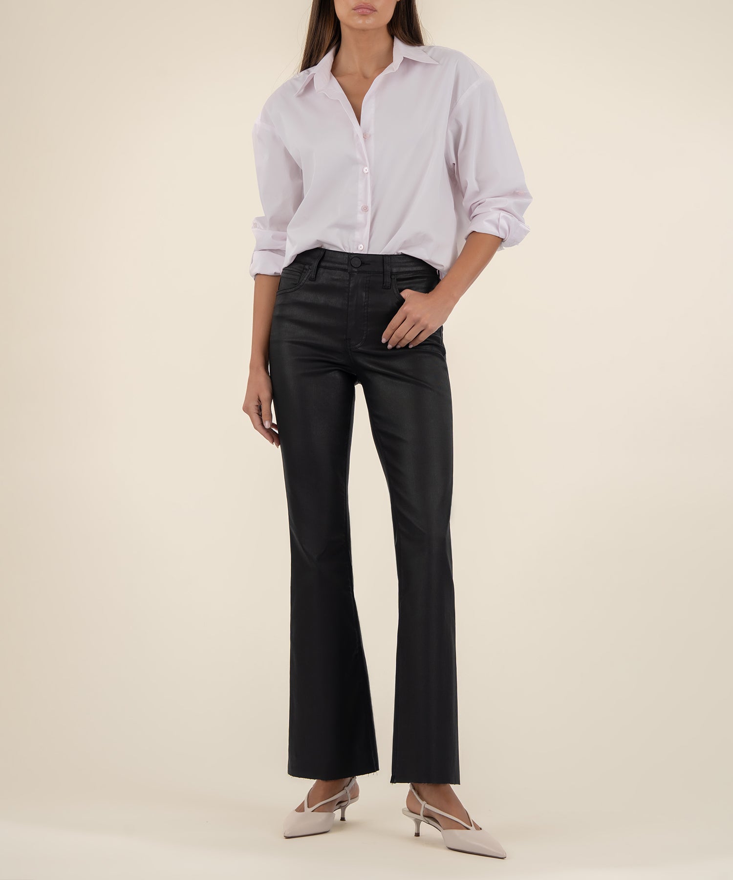 Stella Coated High Rise Flare