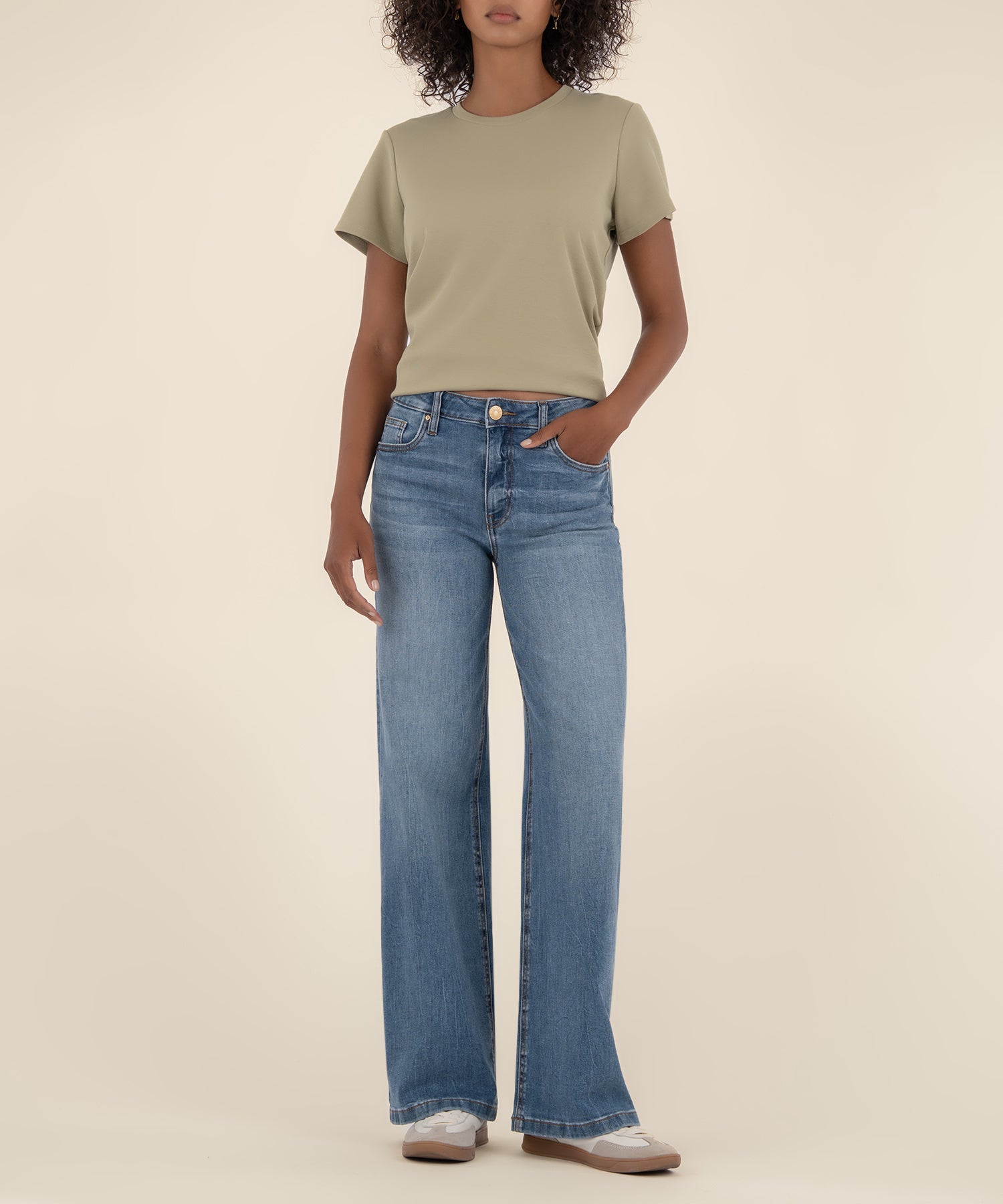 Jean High Rise Wide Leg Pant