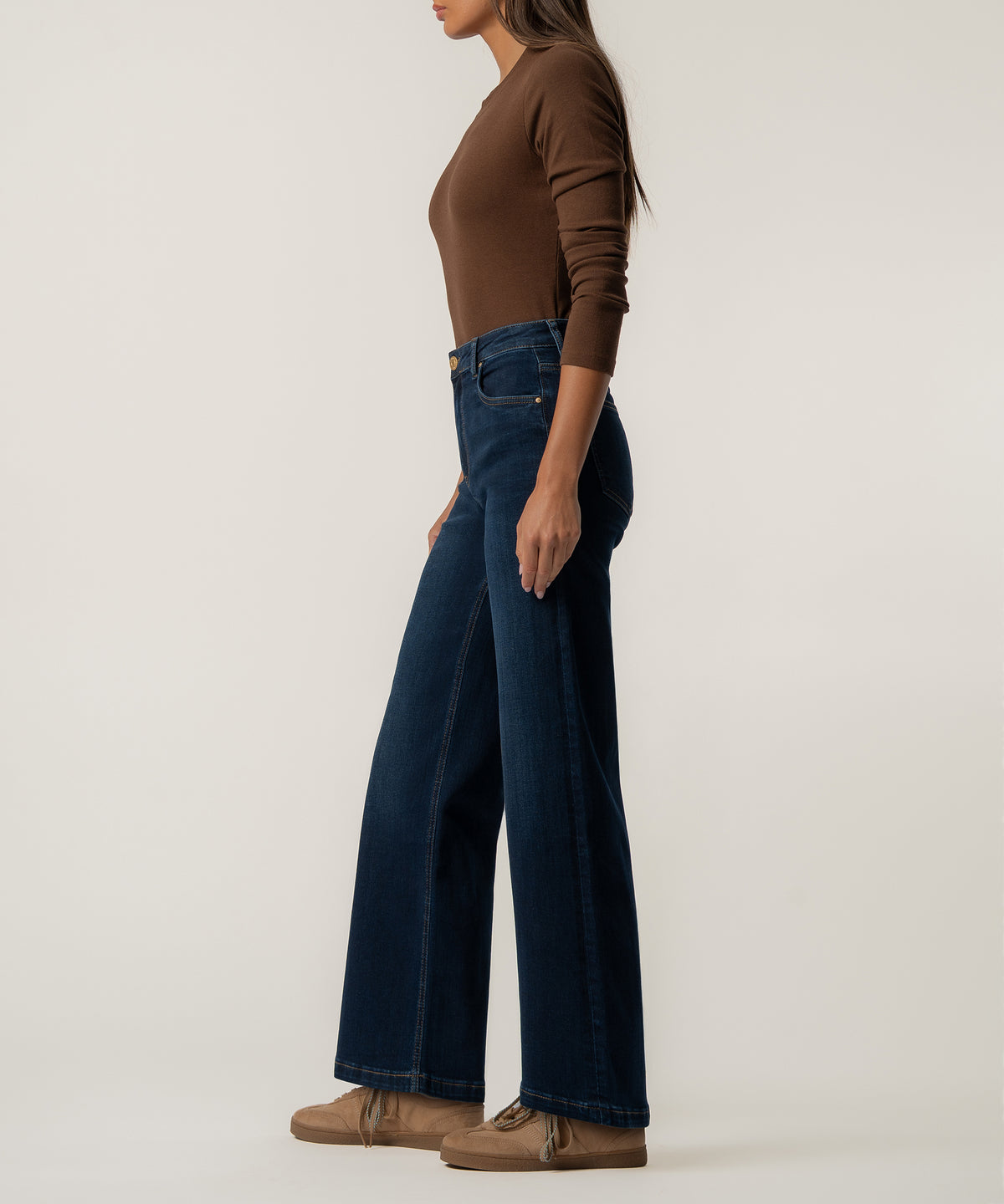 Jean High Rise Wide Straight Leg Long Inseam, Exclusive in Attributable Wash