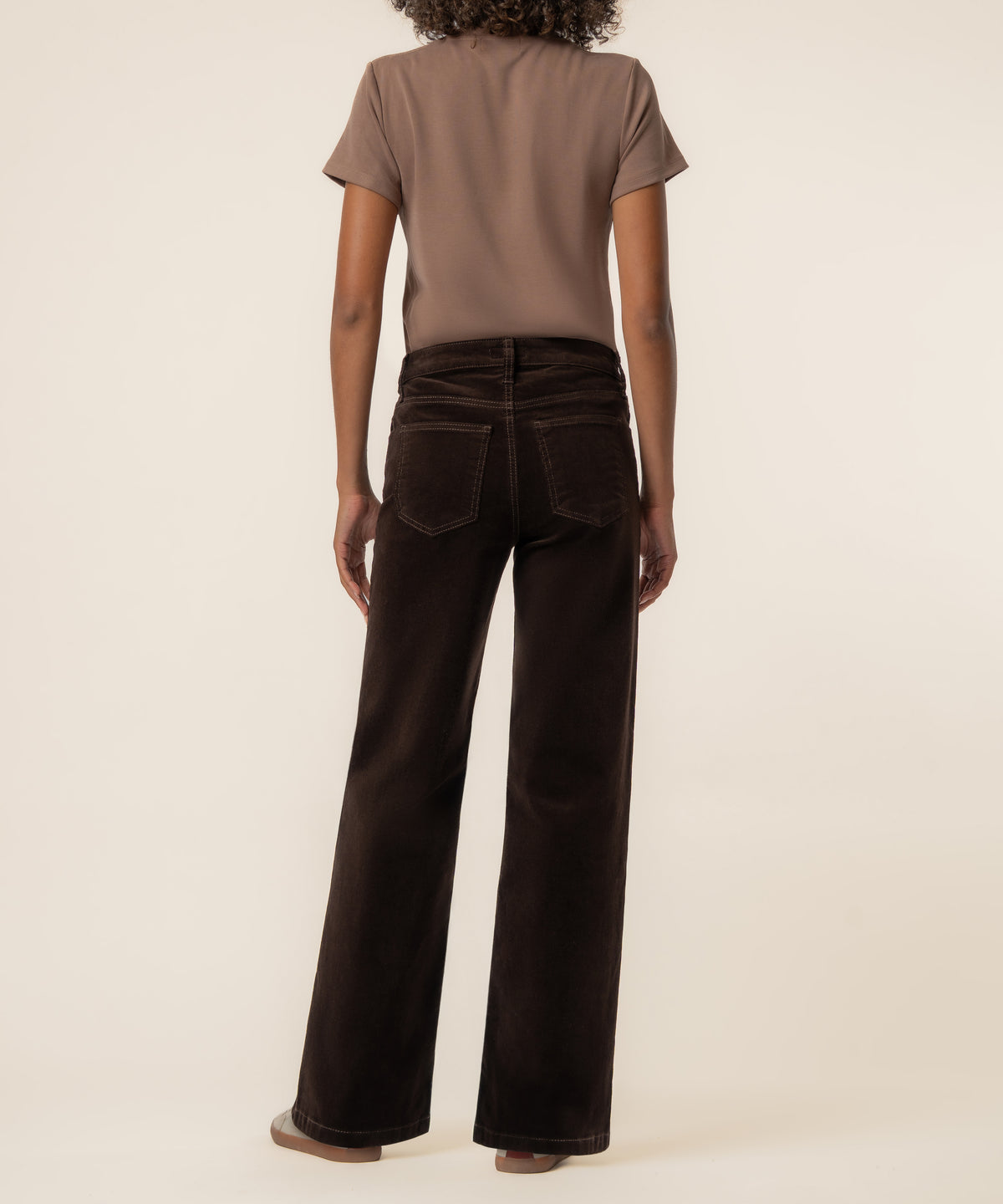 Jean Corduroy High Rise Wide Leg, Petite in Brownie