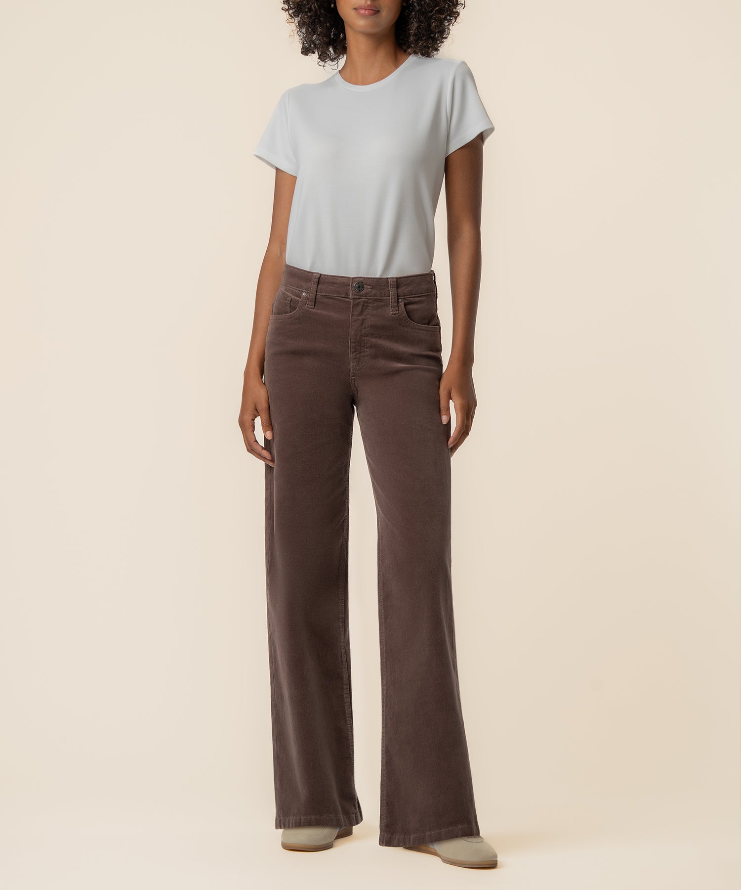 Jean Corduroy High Rise Wide Leg in Mocha