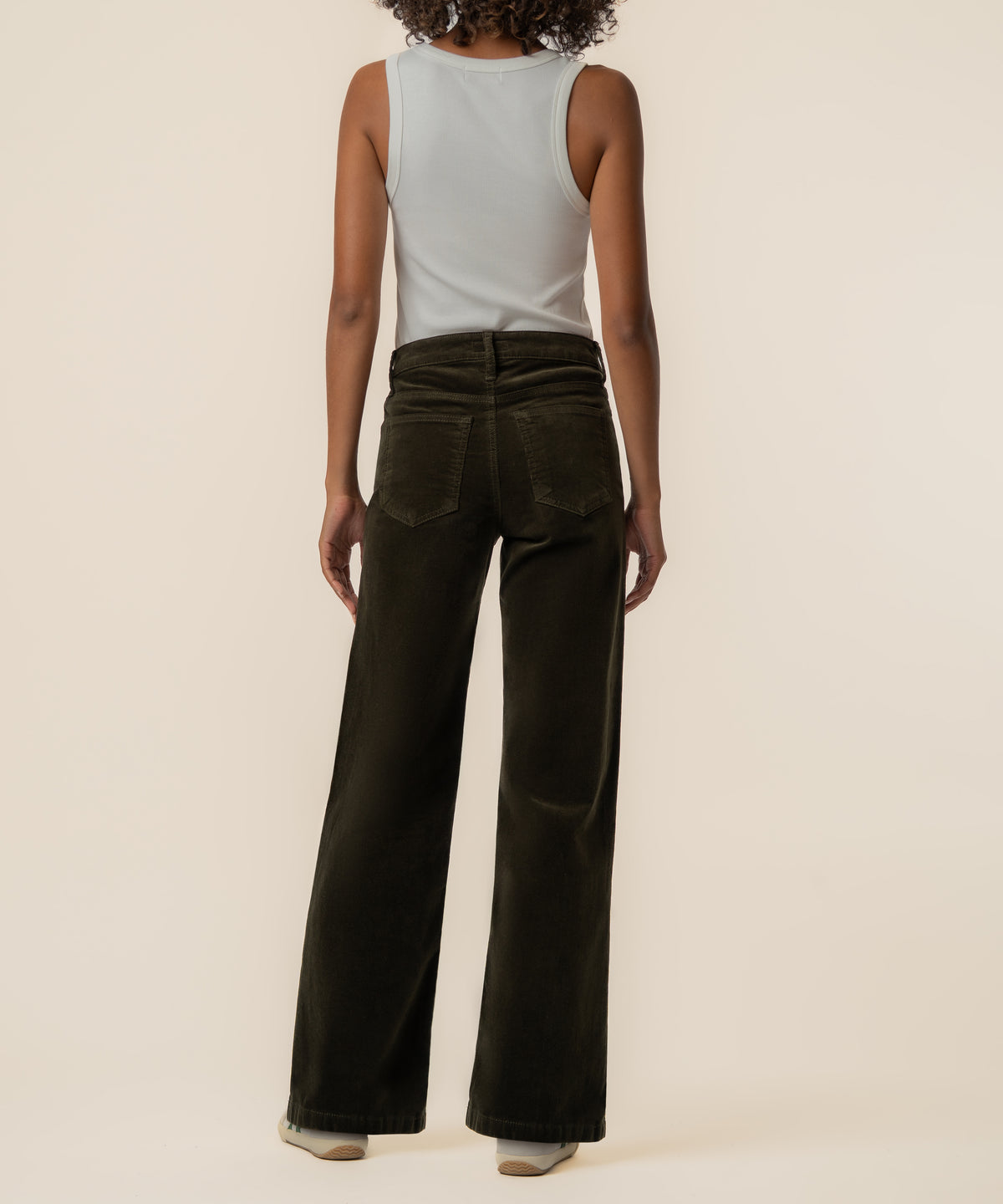 Jean Corduroy High Rise Wide Leg in Olive