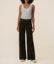 Jean Corduroy High Rise Wide Leg, Petite in Olive