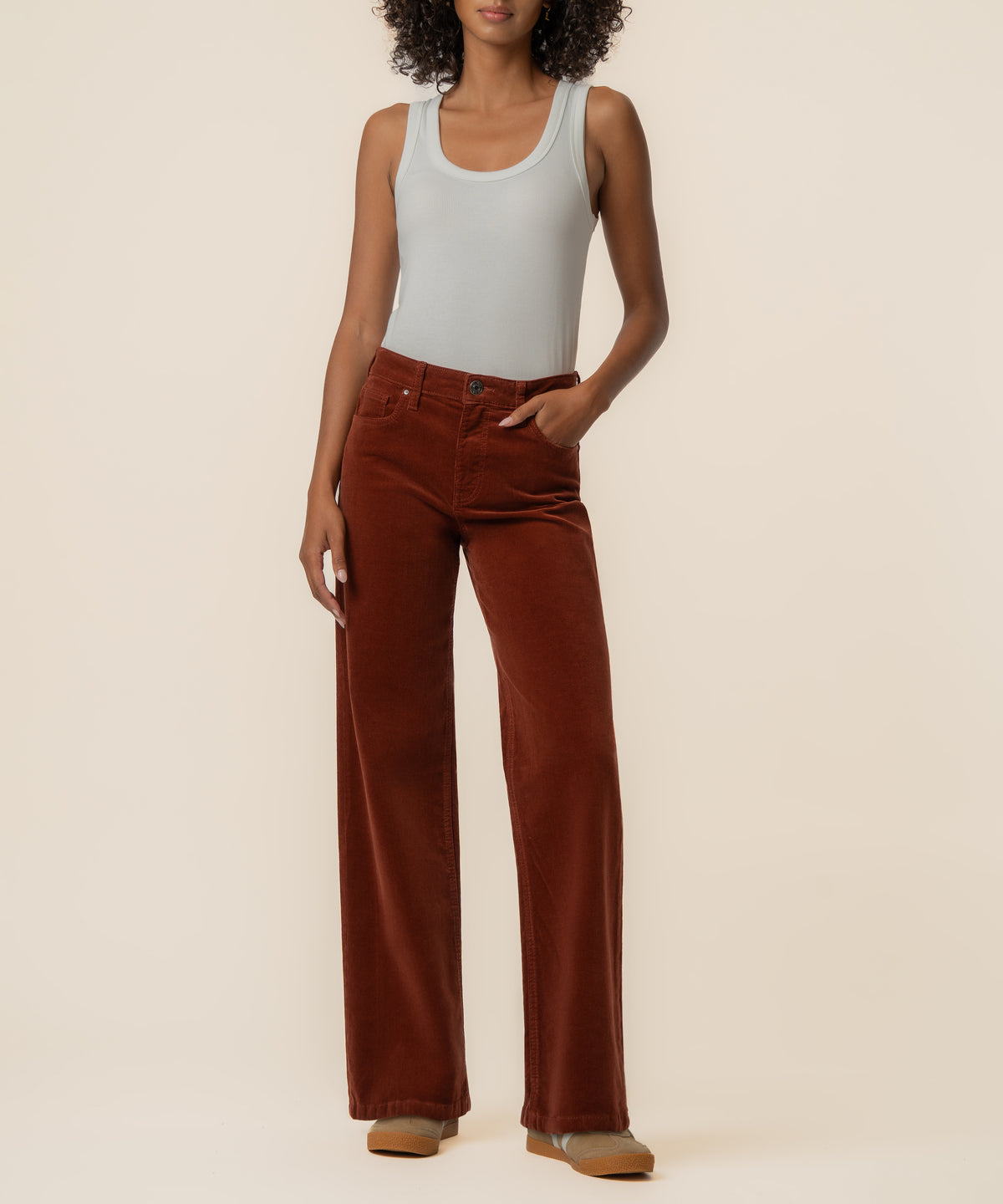 Jean Corduroy High Rise Wide Leg, Petite in Sienna