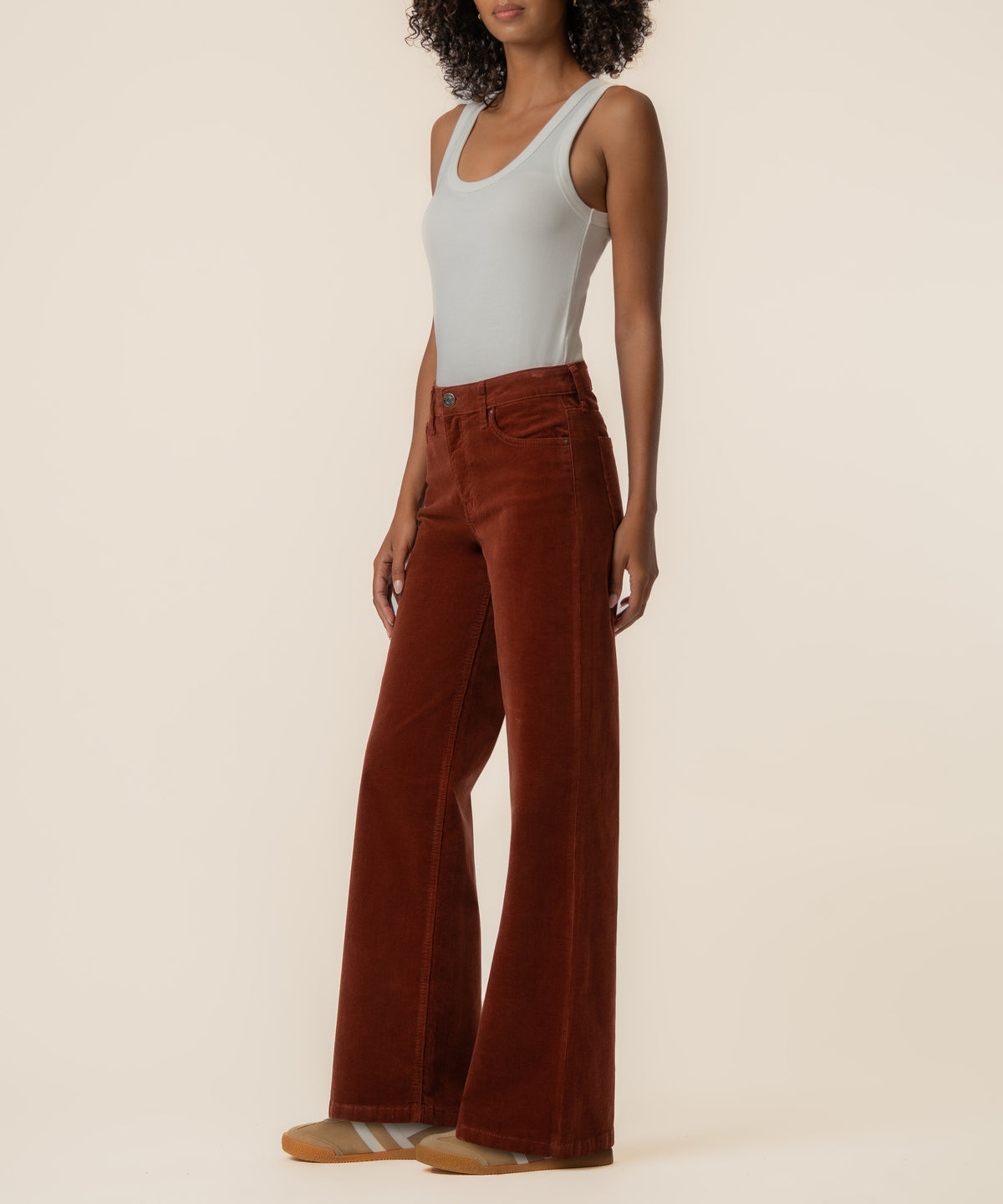 Jean Corduroy High Rise Wide Leg, Petite in Sienna