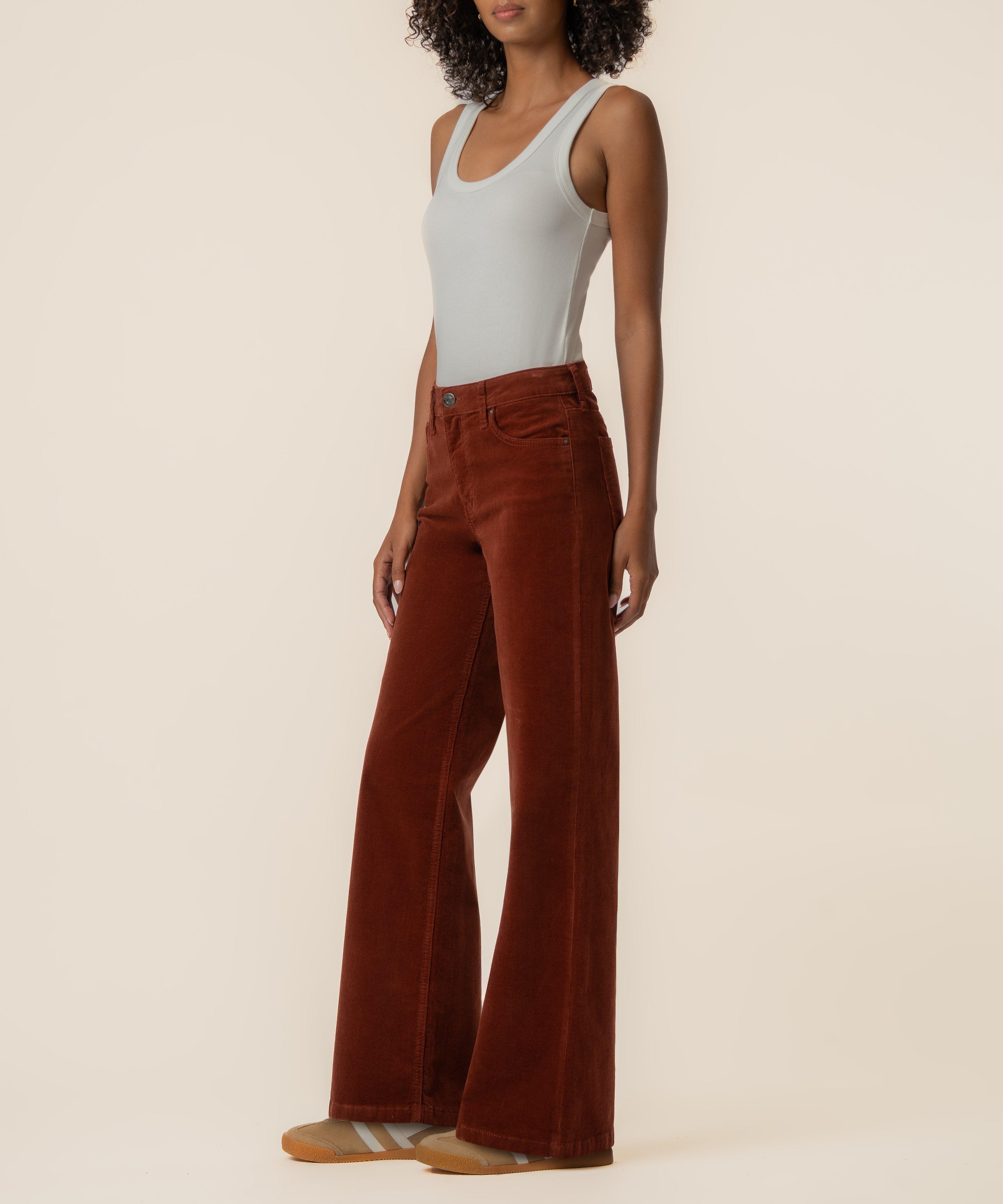 Jean Corduroy High Rise Wide Leg in Sienna
