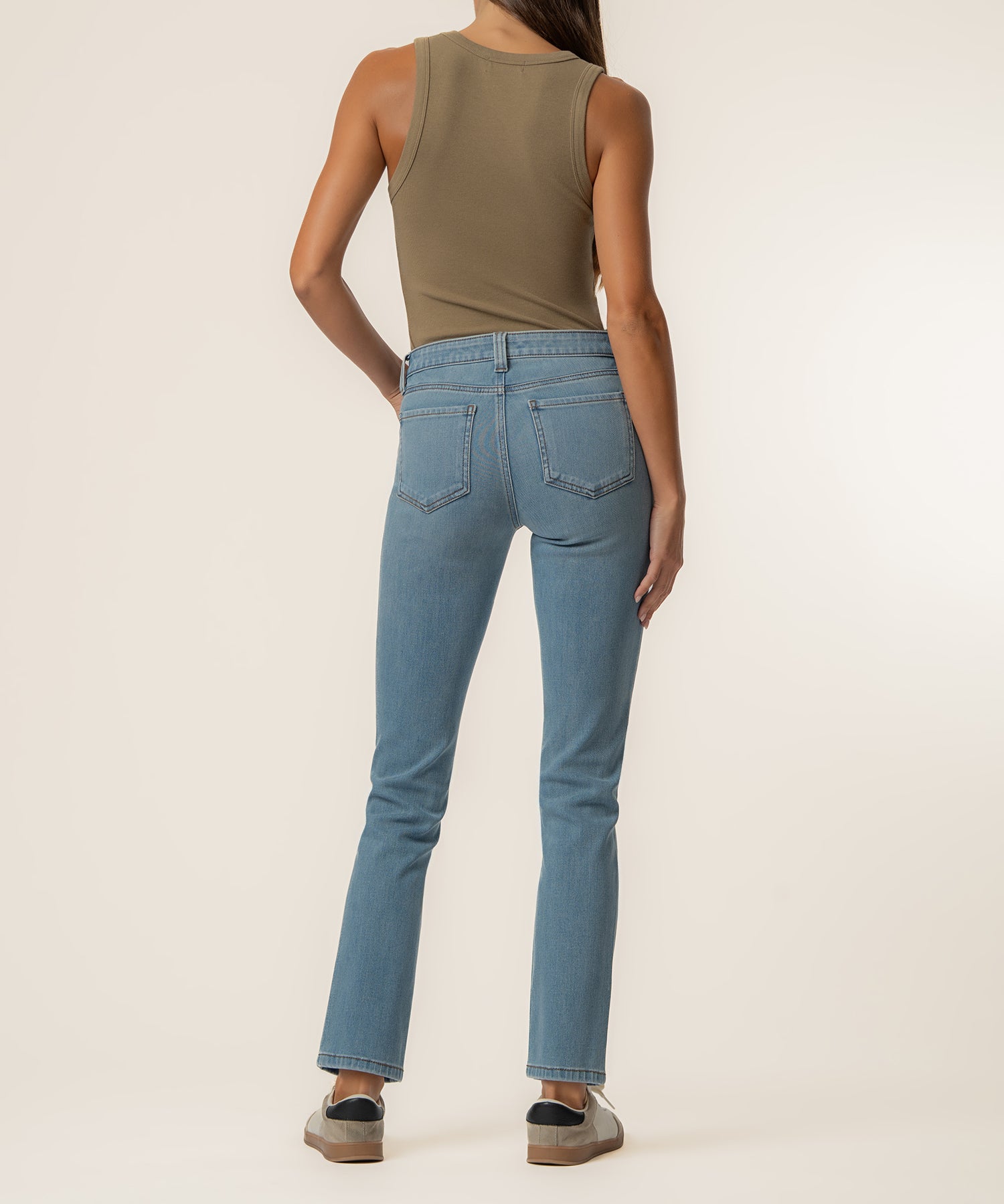 Stevie Mid Rise Straight Leg, Petite in Certify Wash