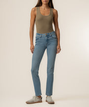 Stevie Mid Rise Straight Leg, Petite in Certify Wash