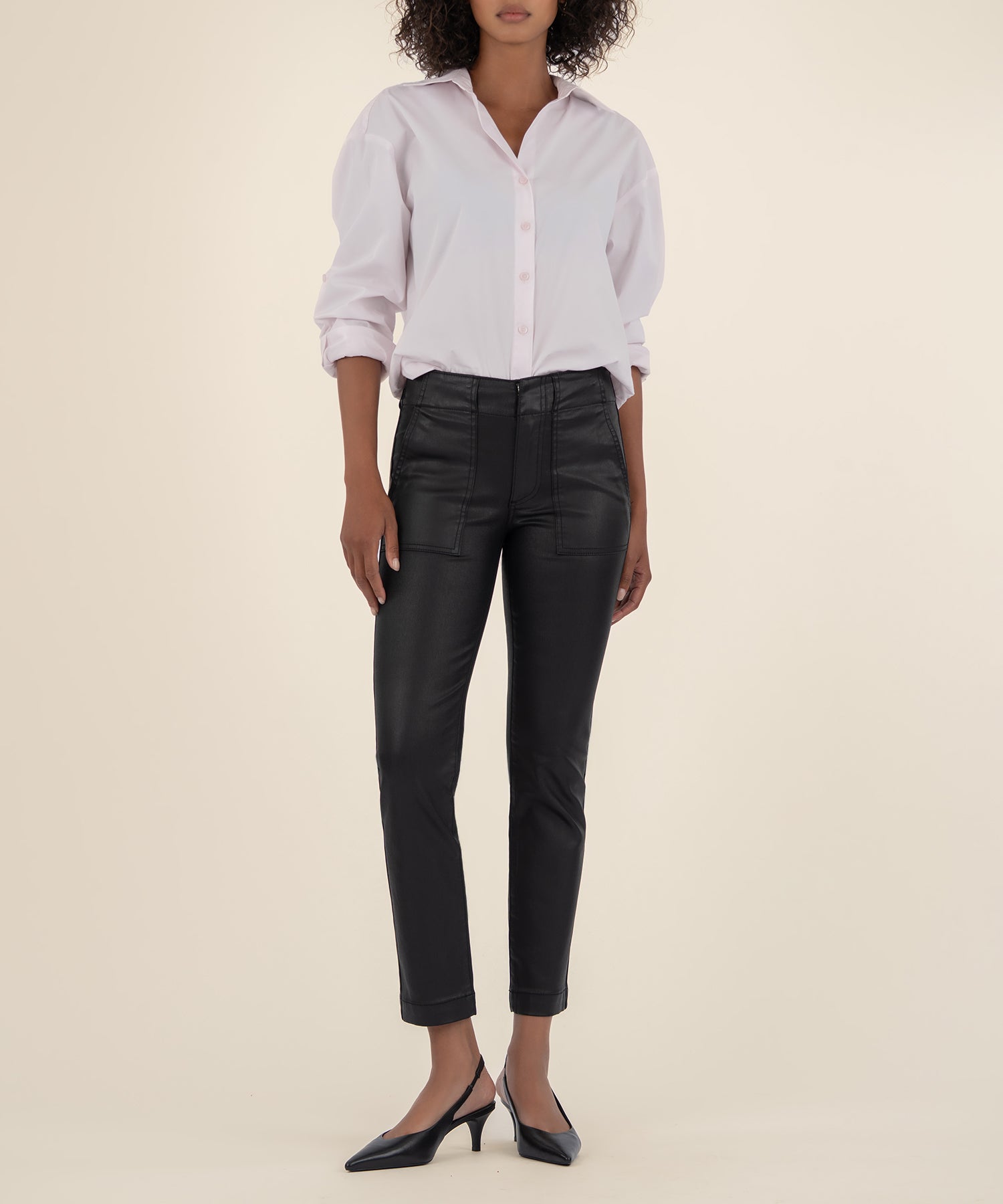 Reese Coated Mid Rise Ankle Straight