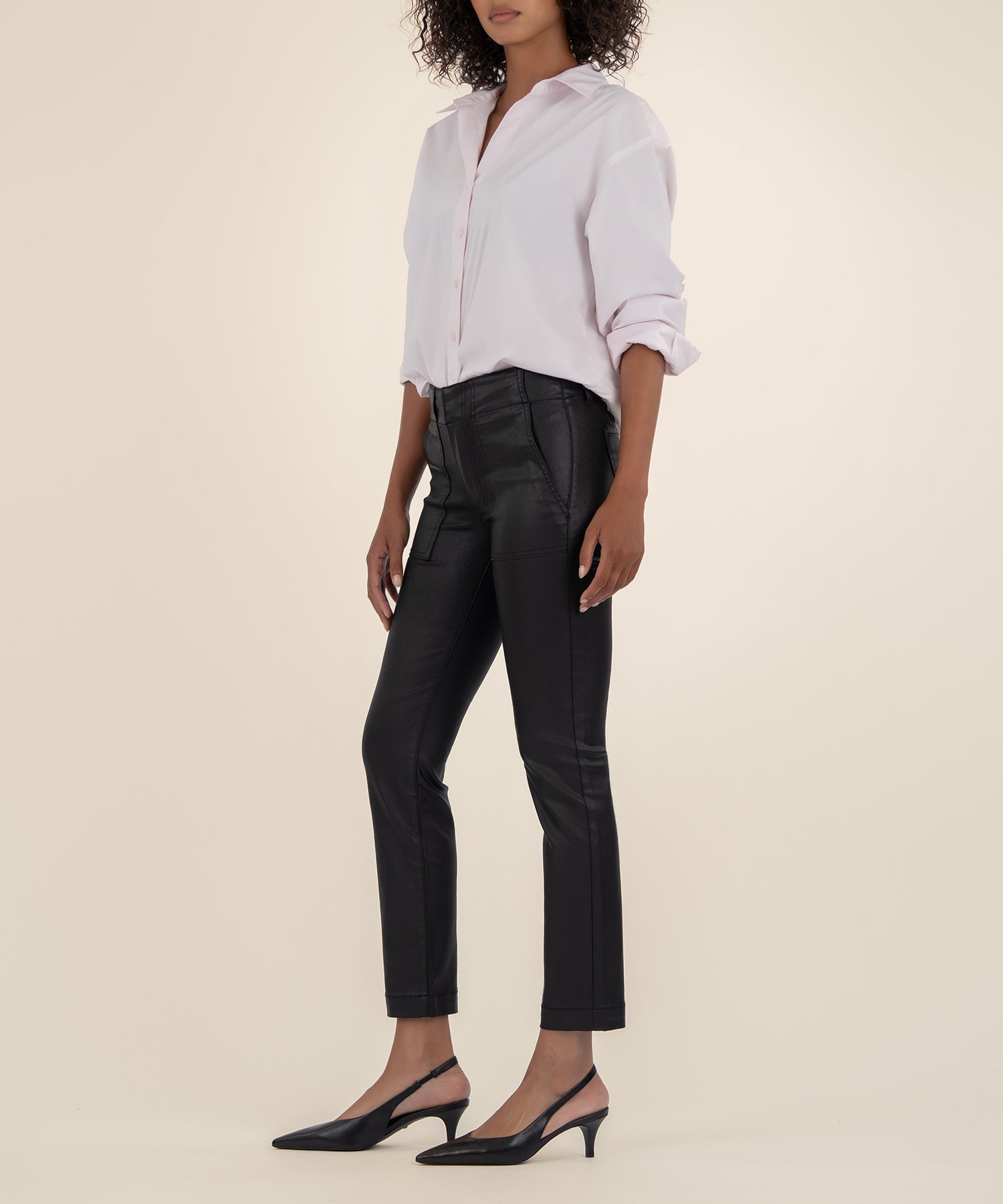 Reese Coated Mid Rise Ankle Straight